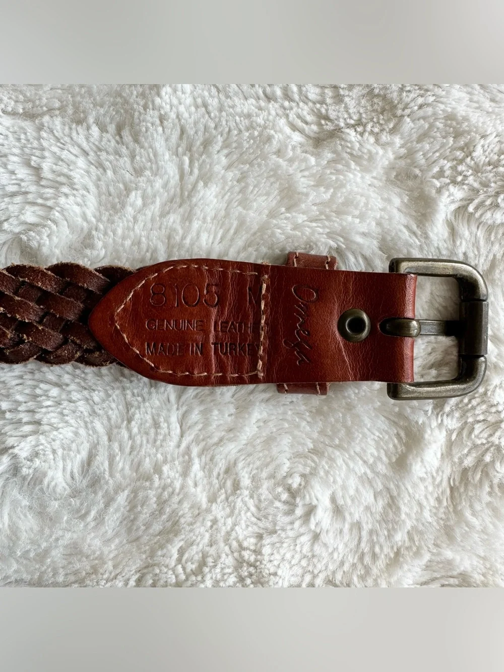 Omega Braided Leather Belt Womens Medium 35” Brown Woven Western Boho Festival